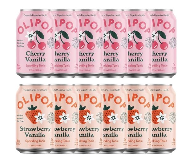 OLIPOP - 4-Flavor Sparkling Tonic Retro Greatest Hits Variety Pack, Prebiotic Soda